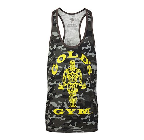 GOLD'S GYM STRINGER JOE CAMO - BLACK
