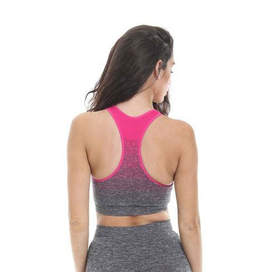 GOLD'S GYM LADIES SEAMLESS LEGGING - PINK/CHARCOAL